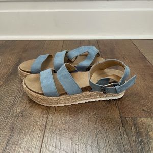 Baby blue platform sandals (size 7.5)